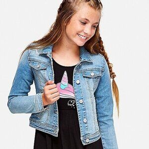justice girls denim jacket Sz 8-10